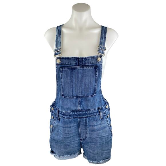 Madewell Adirondack Women's Blue Denim Jeans Shorts Overalls Jumpsuit Romper S - Picture 1 of 4